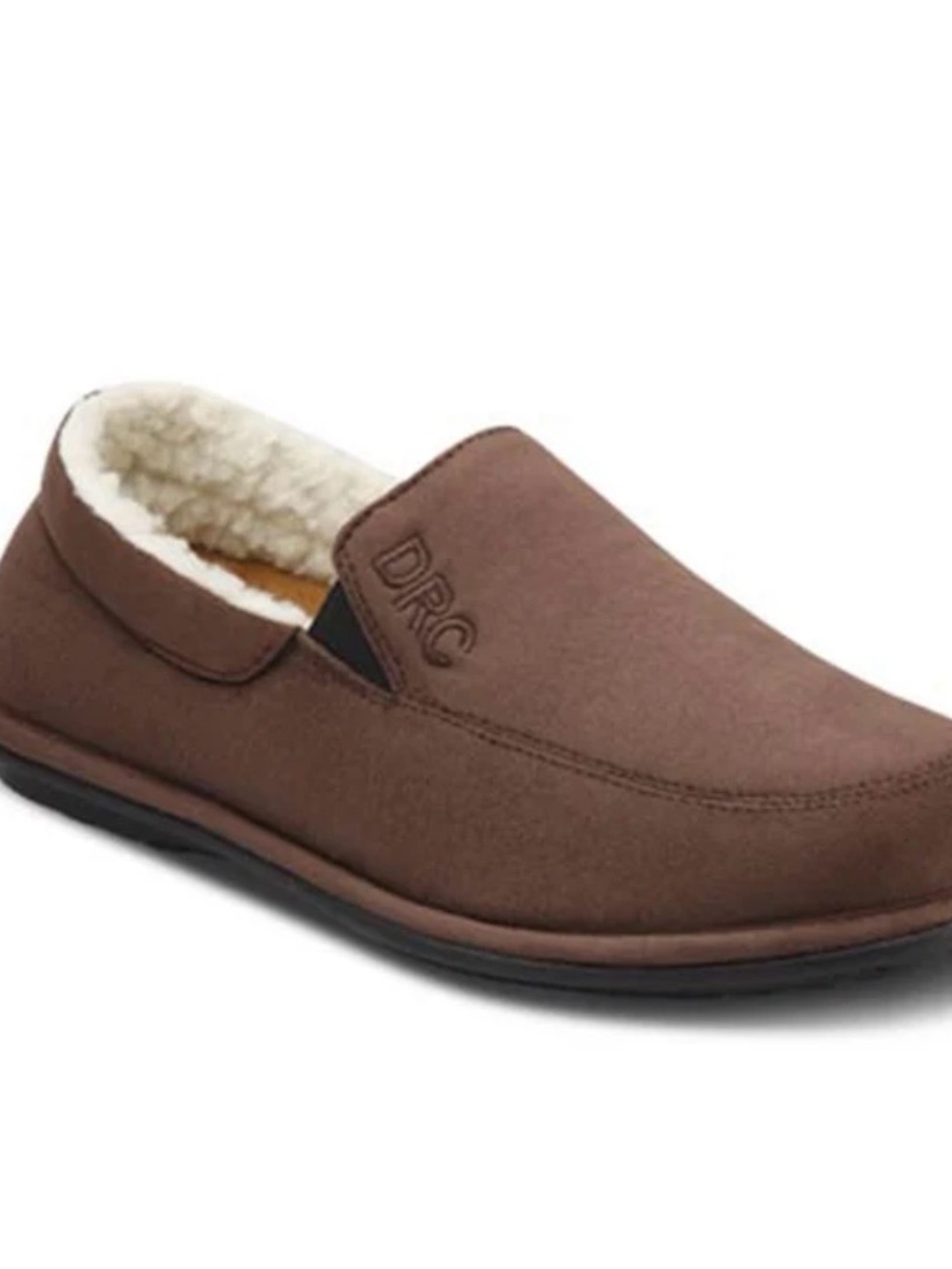 DRC Brown Fleece-Lined Slip-On Loafers for Men